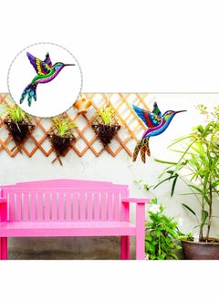 Excefore 2Pcs Metal Bird Garden Ornament Hummingbird Wall Tree Fence Hanging Sculptures Decorative Metal Art Craft for Garden Yard Home Room Decoration Indoor Outdoor  - Image 5
