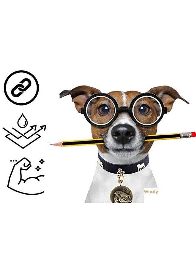 Imported Brass Round Shape Dog Print Collar Tag Cum Collar Charm For Dog & Puppy, Antique -Golden, Medium, Tag Photo May Be Different - Image 2