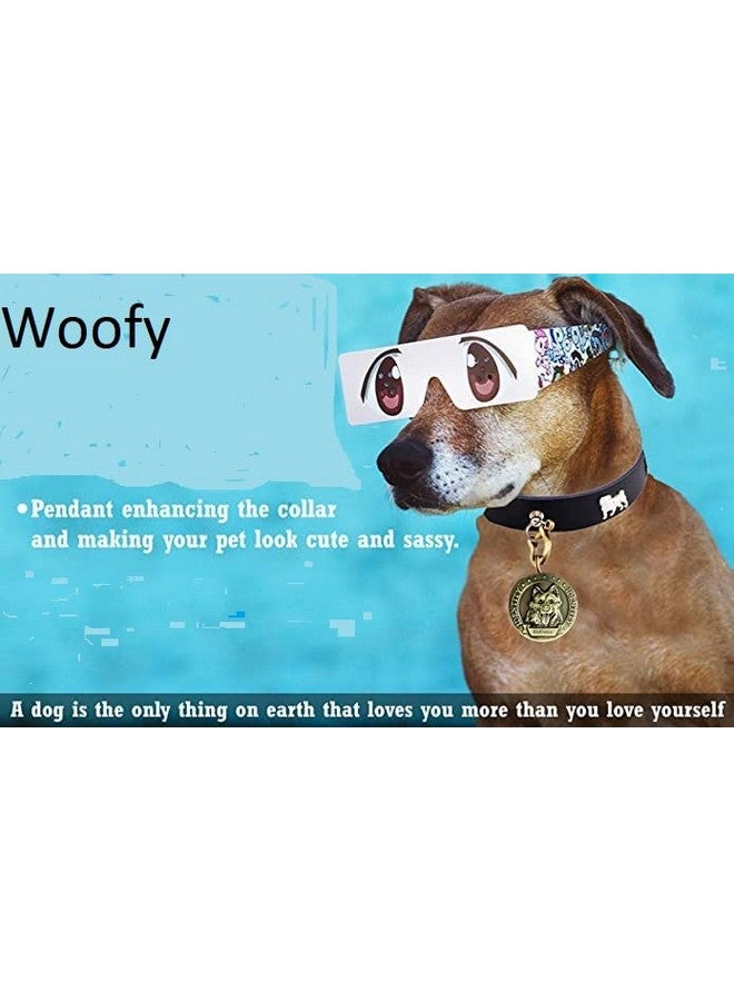 Imported Brass Round Shape Dog Print Collar Tag Cum Collar Charm For Dog & Puppy, Antique -Golden, Medium, Tag Photo May Be Different - Image 4