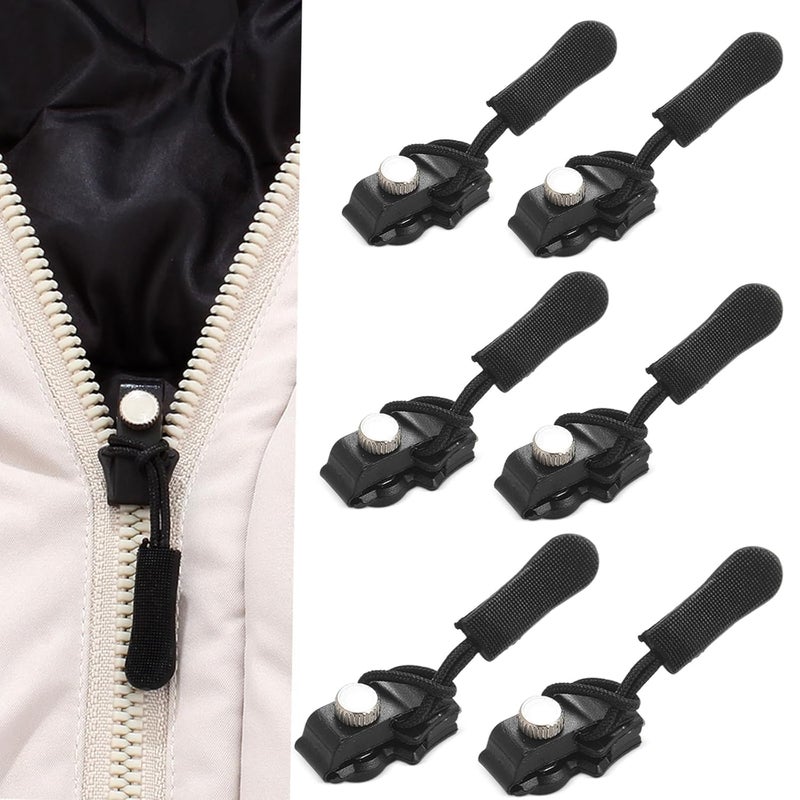 EXOFLY EXOFLY Zipper Repair KitUniversal Zipper Repairer with Nylon Pull Tabs CordsMini Adjustable Zipper Restorer NonSlip Metal Instant Zipper Fix for Coats Jacket Luggage Zippers Fasteners 6  - Image 1