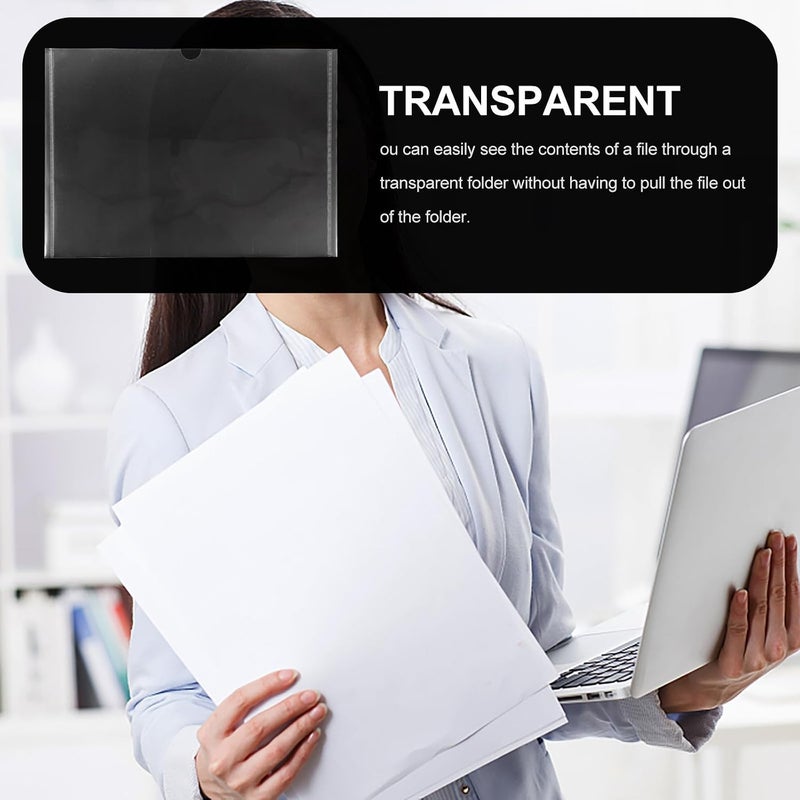 ABOOFAN 10pcs Document Protectors File Sleeves, Sturdy Pp Paper Storage Organizer for Office Workers and Teachers, Not Easy to Break or Deform, for Work Areas and Taking Files - Image 3