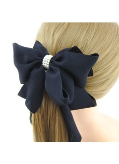 Cloth Pearl Beautiful Banana Hair Clip for Women H77Black