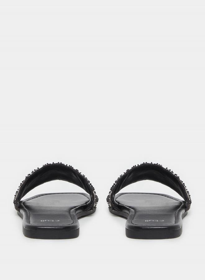 ستايلي صنادل مسطحة مزينة بالترتر - Image 5