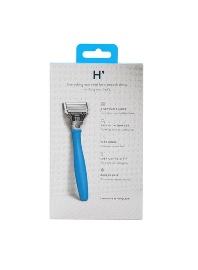 Harry's Razors for Men, Two 5-Blade Cartridges and 1 Razor  Handle, Surf Blue Edition - Image 2