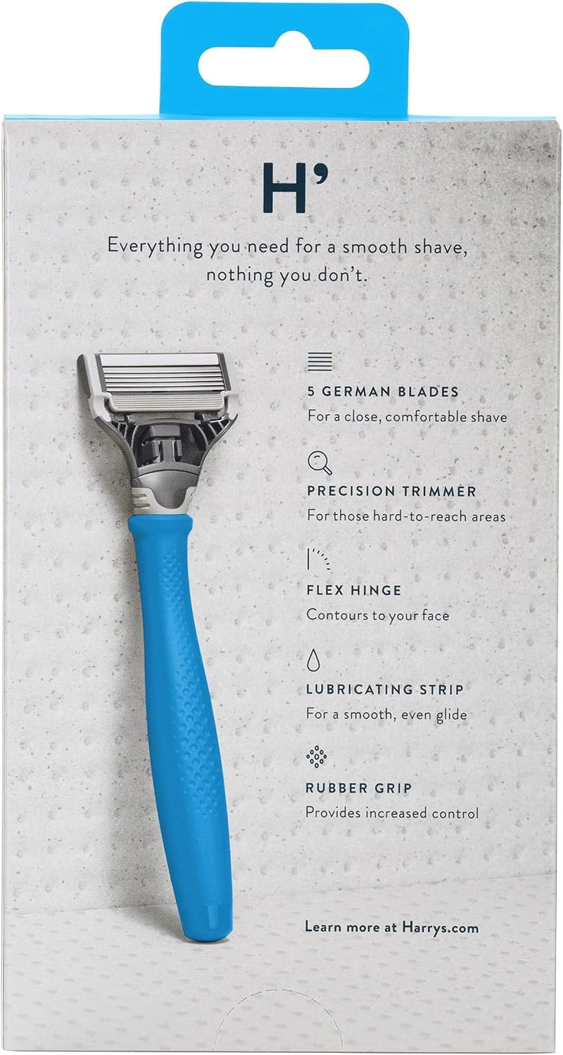 Harry's Razors for Men, Two 5-Blade Cartridges and 1 Razor  Handle, Surf Blue Edition - Image 2