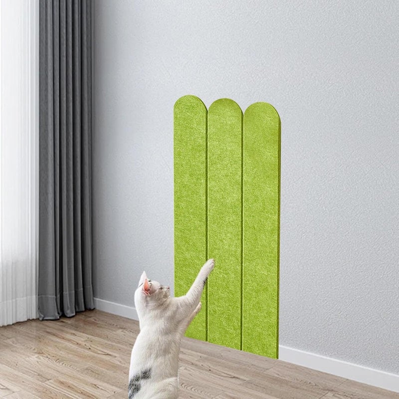 Cat Scratching Mat Wall Mounted with Self-Adhesive Tape, 30x60cm Felt Furniture Protector for Couch Sofa Floor Car, DIY Multipurpose Pet Scratcher- Green - Image 5