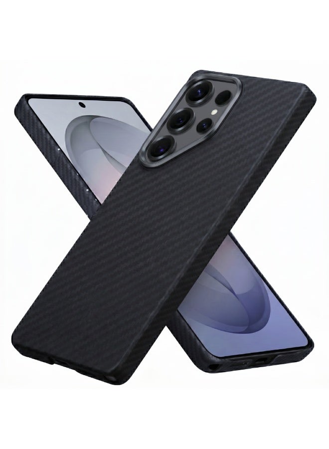 For S26 Ultra Case, 6.9 Inch, Compatible with MagSafe, Ultra-Slim Samsung Galaxy S26 Ultra Case with Aaron Button, 600D Aramid Fiber Woven [Edge Case - Black/Grey] - Image 1
