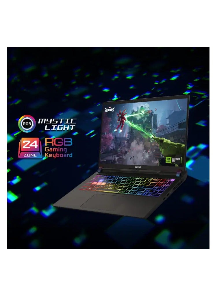 MSI LAPTOP MSI ( 9S7-15M352-070 ) Vector 16 HX AI A2XWHG Intel HM870 Core Ultra 9 275HX RAM 32G DDR5 16GB*2 HDD 1TB NVMe PCIe SSD Gen4x4 VGA NVIDIA GeForce RTX  5070 Ti Laptop GPU GDDR7 12GB 16 QHD+(2560 x 1600) 240Hz Cosmos Gray 24-Zone RGB Gaming Keyboard Titan Gaming Backpack Windows 11 Home A 2 Year Warranty Arabic Cosmos Gray  - Image 3