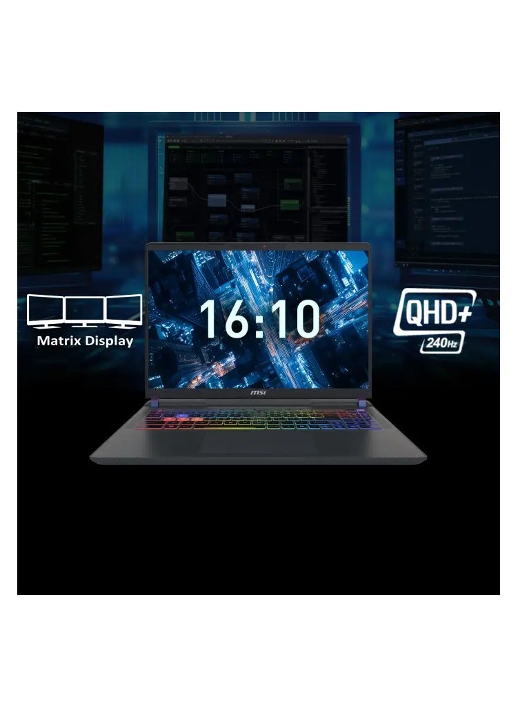 MSI LAPTOP MSI ( 9S7-15M352-070 ) Vector 16 HX AI A2XWHG Intel HM870 Core Ultra 9 275HX RAM 32G DDR5 16GB*2 HDD 1TB NVMe PCIe SSD Gen4x4 VGA NVIDIA GeForce RTX  5070 Ti Laptop GPU GDDR7 12GB 16 QHD+(2560 x 1600) 240Hz Cosmos Gray 24-Zone RGB Gaming Keyboard Titan Gaming Backpack Windows 11 Home A 2 Year Warranty Arabic Cosmos Gray  - Image 5