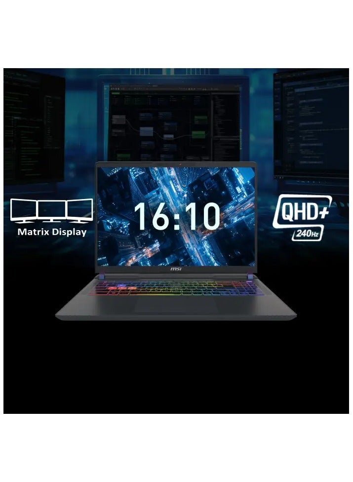 MSI LAPTOP MSI ( 9S7-15M352-070 ) Vector 16 HX AI A2XWHG Intel HM870 Core Ultra 9 275HX RAM 32G DDR5 16GB*2 HDD 1TB NVMe PCIe SSD Gen4x4 VGA NVIDIA GeForce RTX  5070 Ti Laptop GPU GDDR7 12GB 16 QHD+(2560 x 1600) 240Hz Cosmos Gray 24-Zone RGB Gaming Keyboard Titan Gaming Backpack Windows 11 Home A 2 Year Warranty Arabic Cosmos Gray  - Image 4