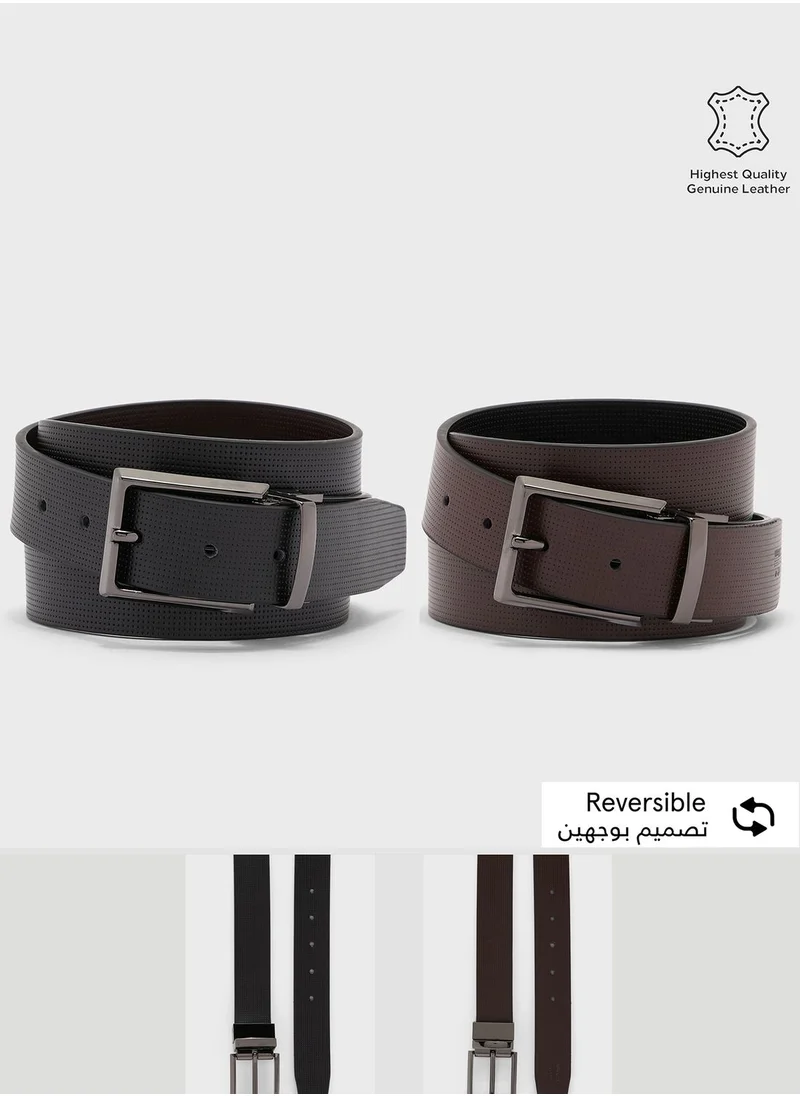 Robert Wood Genuine Leather Reversible Belt