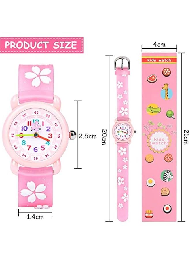 Kids Watches, 3D Cherry Blossom Pattern Quartz Kid Watches, Cartoon Toy Silicone Band Wristwatch, Childrens Watches Gift for Girls Age 3-11 Years Old  - Image 5