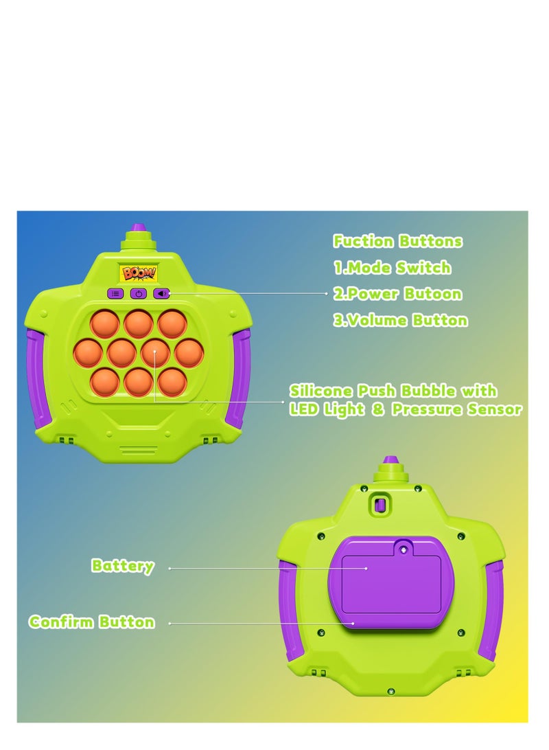 SYOSI Pop Fidgets Kids Games Toys, Handheld Game Fast Puzzle Game Animal Machine, Quick Push Game Console, Bubble Stress Pop Light Up Game, Birthday Gifts for 8+ Old Boys Girls Teens Adults - Image 2