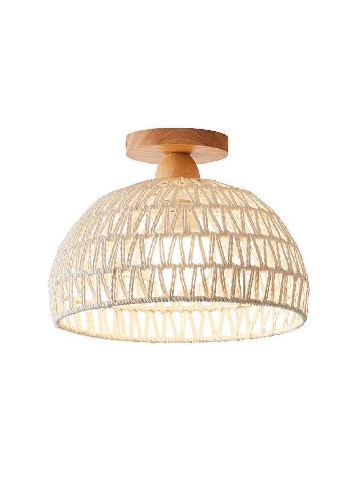 ENEOMEY Semi-recessed Ceiling Light Rattan Light White Bedroom Laundry Hallway Kitchen Entrance  - Image 1