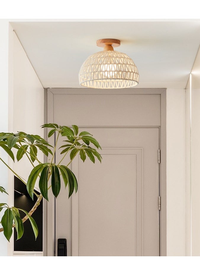 ENEOMEY Semi-recessed Ceiling Light Rattan Light White Bedroom Laundry Hallway Kitchen Entrance  - Image 2
