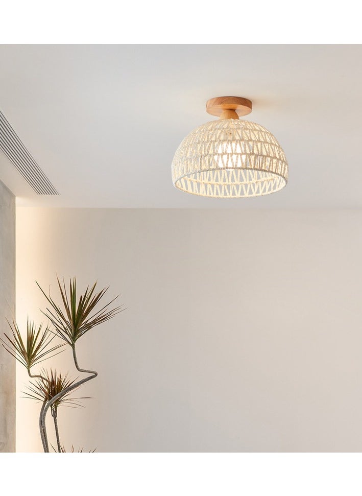 ENEOMEY Semi-recessed Ceiling Light Rattan Light White Bedroom Laundry Hallway Kitchen Entrance  - Image 4
