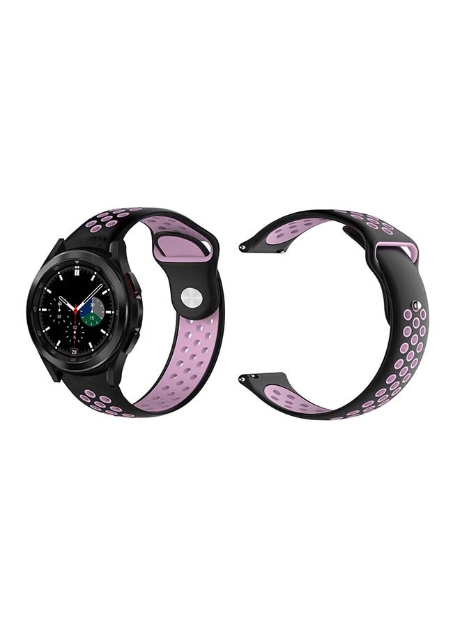 Perfii Dot Silicone Replacement Band for Samsung Galaxy Watch4 42/46mm Black/Pink - Image 1
