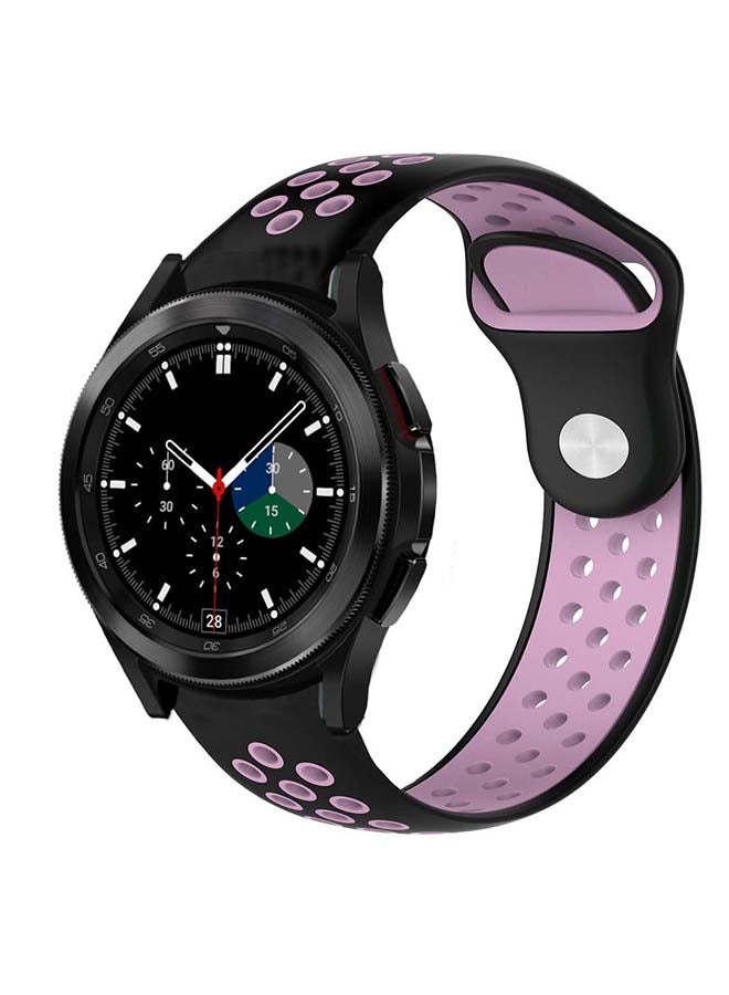 Perfii Dot Silicone Replacement Band for Samsung Galaxy Watch4 42/46mm Black/Pink - Image 2