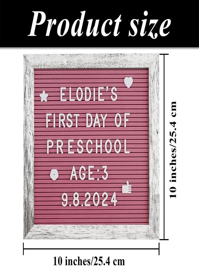 C CRYSTAL LEMON Rustic Hot Pink Felt Letter Board 10x10 Inches - 336 Changeable Letters, Numbers & Symbols - Message Board for Classroom, Home & Office - Image 5