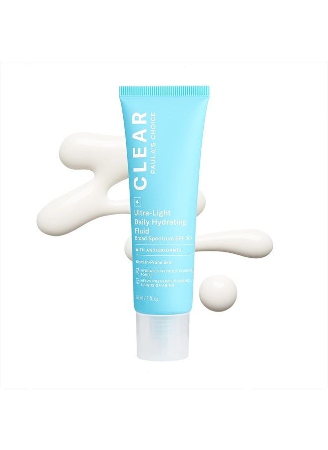PAULA'S CHOICE - CLEAR Ultra-Light Hydrating Oil Free Moisturizer SPF 30, UVA UVB Protection, Pore Minimizer Sunscreen for Face, 2 Ounce - Image 1