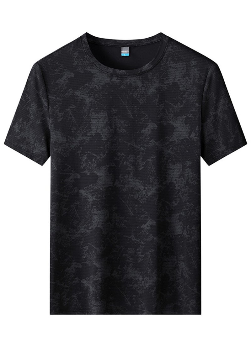 Loose sports quick-drying T-shirt men's summer thin breathable round neck fitness running short-sleeved T-shirt - Image 1