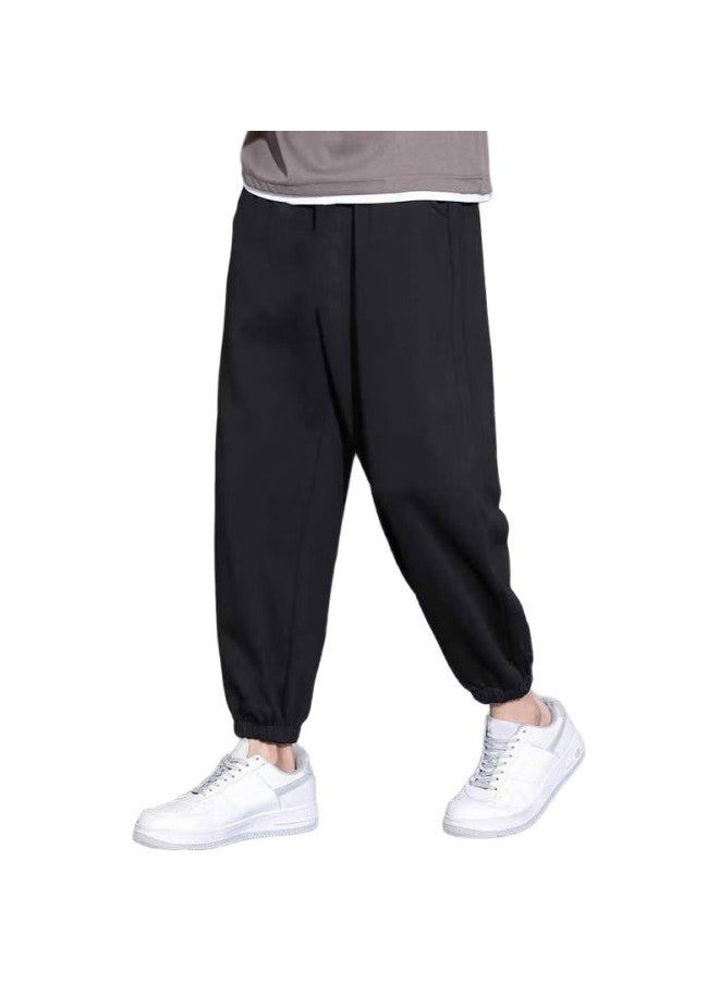 GENIOLAMODE Senma Group Casual Pants For Men, Korean Style Loose Fit Drawstring Solid Color Trousers, Versatile Fashionable Long Pants For Teenagers And Students - Image 1