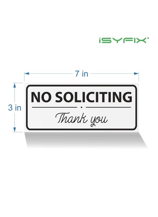 iSYFIX No Soliciting Signs Stickers For House, Home & Business - 4 Pack 7X3 Inch - Premium Self-Adhesive Vinyl, Laminated For Ultimate Uv, Weather, Scratch, Water And Fade Resistance, Indoor & Outdoor  - Image 2