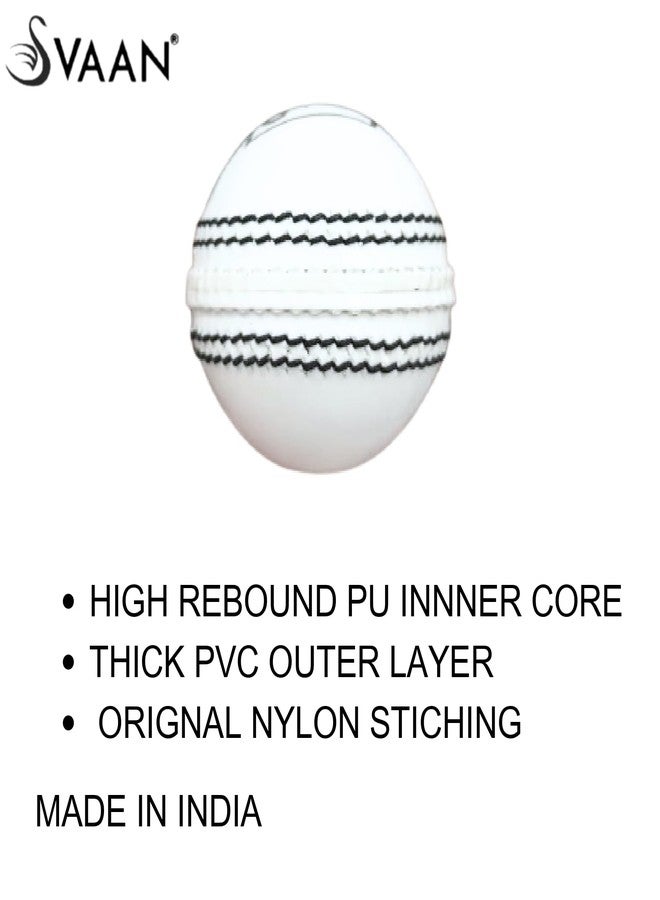 مجموعة كرات تدريب الكريكيت Svaan IncrediBall T20 (3 كرات) | للعب في الأماكن المغلقة والمفتوحة | اللون: أبيض | الخامة: جلد - Image 4