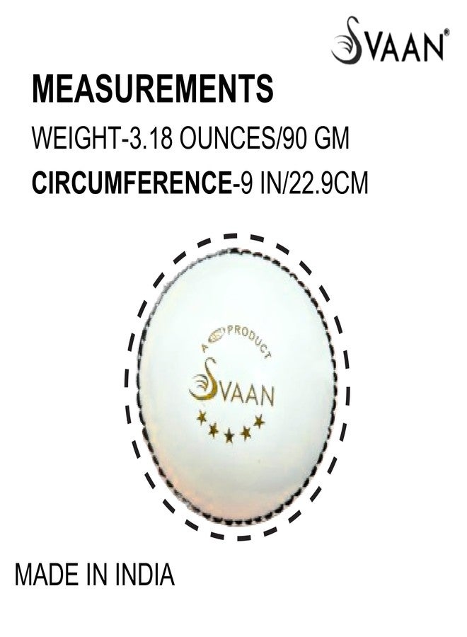 مجموعة كرات تدريب الكريكيت Svaan IncrediBall T20 (3 كرات) | للعب في الأماكن المغلقة والمفتوحة | اللون: أبيض | الخامة: جلد - Image 3