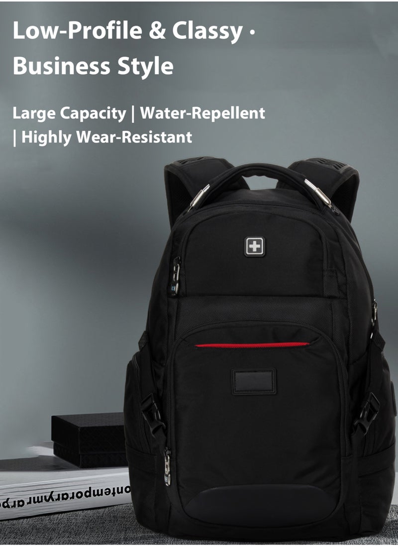 SUISSEWIN Backpack for Men Women, Laptop Bags, Water-Repellent Business Travel Commute Bag, Large Capacity School Backpack with Ergonomic Back  - Image 2