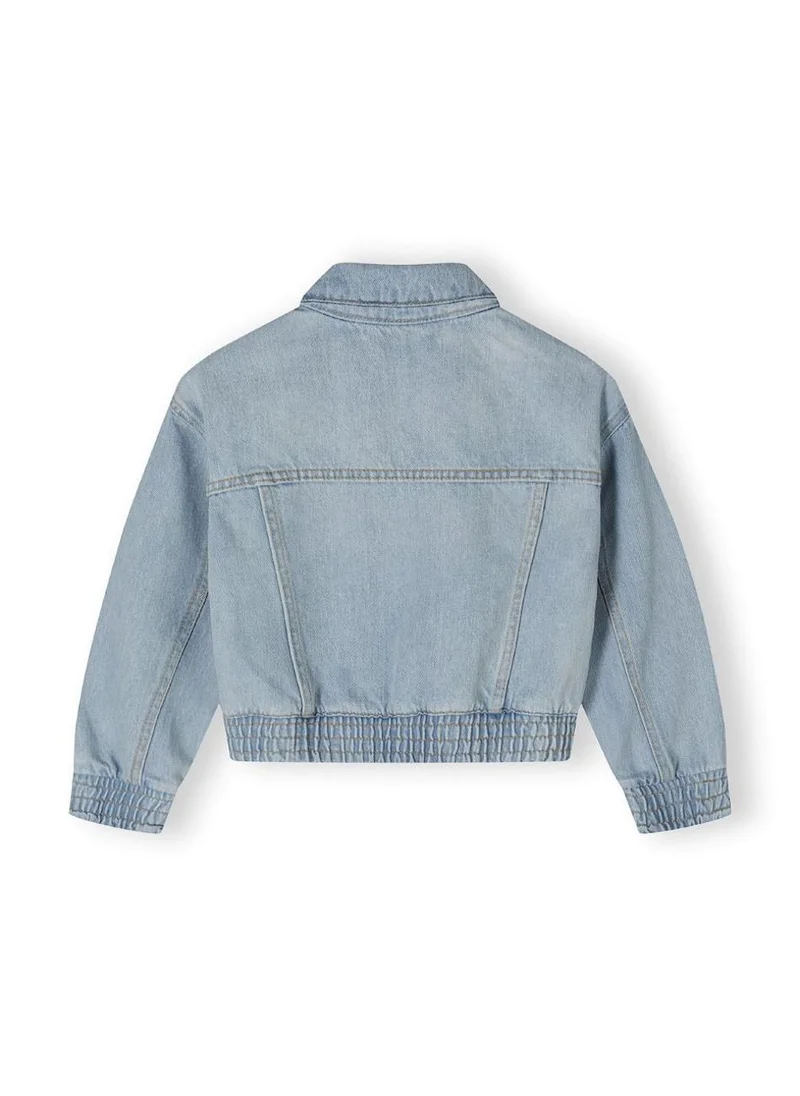 MINOTI Girls Classic Button-Up Denim Jacket with Elastic Hem