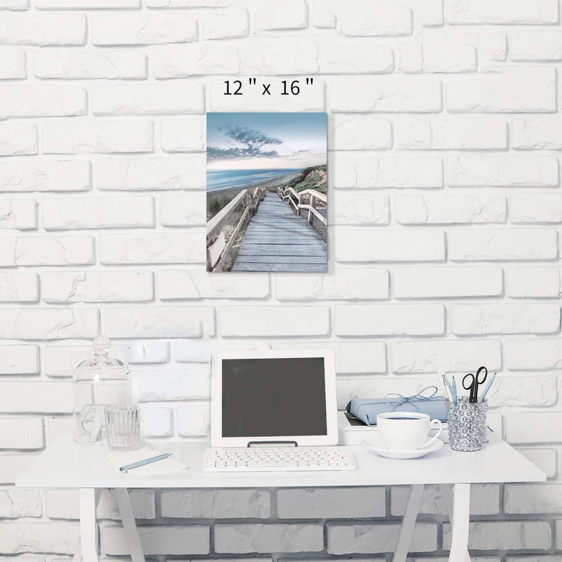 Hardy Gallery Beachside Wooden Path Wall Art: Bridge Boardwalk Stair Graphic Art on Wrapped Canvas for Wall Decor (12''x16'') - Image 2