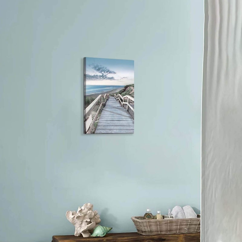 Hardy Gallery Beachside Wooden Path Wall Art: Bridge Boardwalk Stair Graphic Art on Wrapped Canvas for Wall Decor (12''x16'') - Image 4