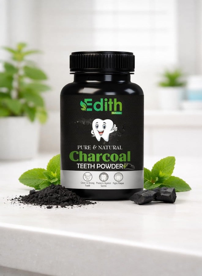 EDITH مسحوق أسنان إديث ناتشورالز بالفحم النقي والطبيعي، ينظف ويقوي الأسنان، ويحميها من الجراثيم، ويحارب البلاك. - Image 1