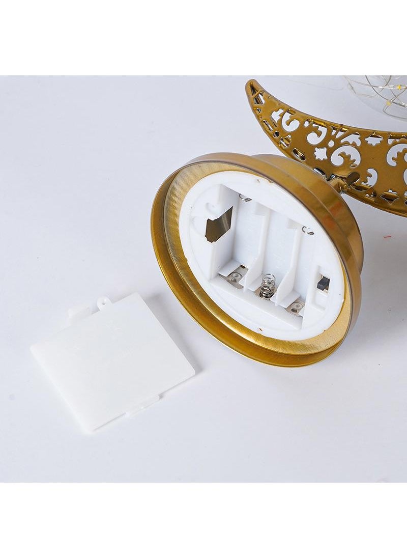 Generic - ضوء ليلي للزينة على شكل قمر رمضان بدون بطارية طراز A1 أصفر - Image 1