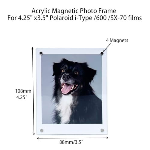 LAGIPA 3.5x4.25' Polaroid Magnetic Picture Frame, Acrylic Photo Fridge Magnet Frame for Polaroid Now i-Type/600/SX-70/OneStep+/Instax Square Wide 300/200/210 Films (3 Packs) - Image 2