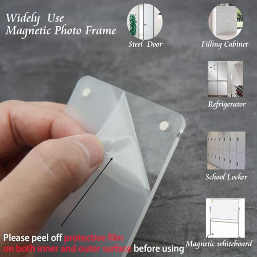 LAGIPA 3.5x4.25' Polaroid Magnetic Picture Frame, Acrylic Photo Fridge Magnet Frame for Polaroid Now i-Type/600/SX-70/OneStep+/Instax Square Wide 300/200/210 Films (3 Packs) - Image 3