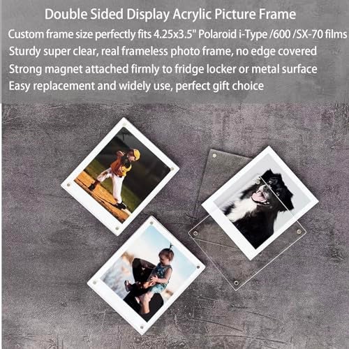 LAGIPA 3.5x4.25' Polaroid Magnetic Picture Frame, Acrylic Photo Fridge Magnet Frame for Polaroid Now i-Type/600/SX-70/OneStep+/Instax Square Wide 300/200/210 Films (3 Packs) - Image 4