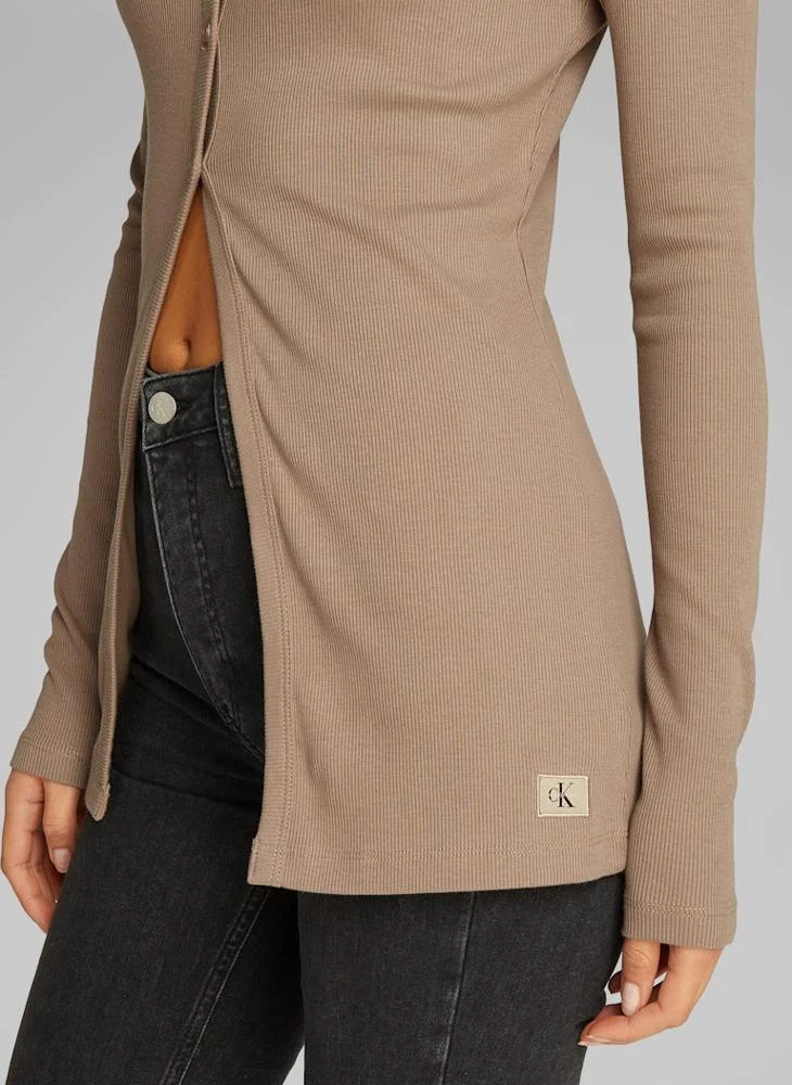 Calvin Klein Jeans V-Neck Button Detail Cardigan
