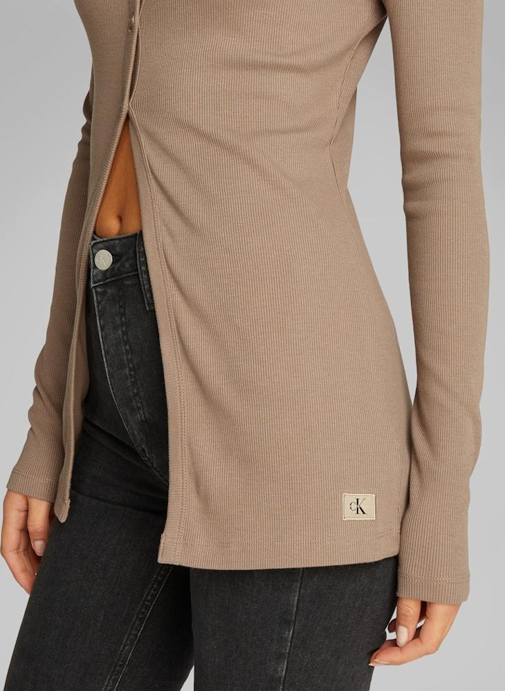 Calvin Klein Jeans V-Neck Button Detail Cardigan  - Image 3