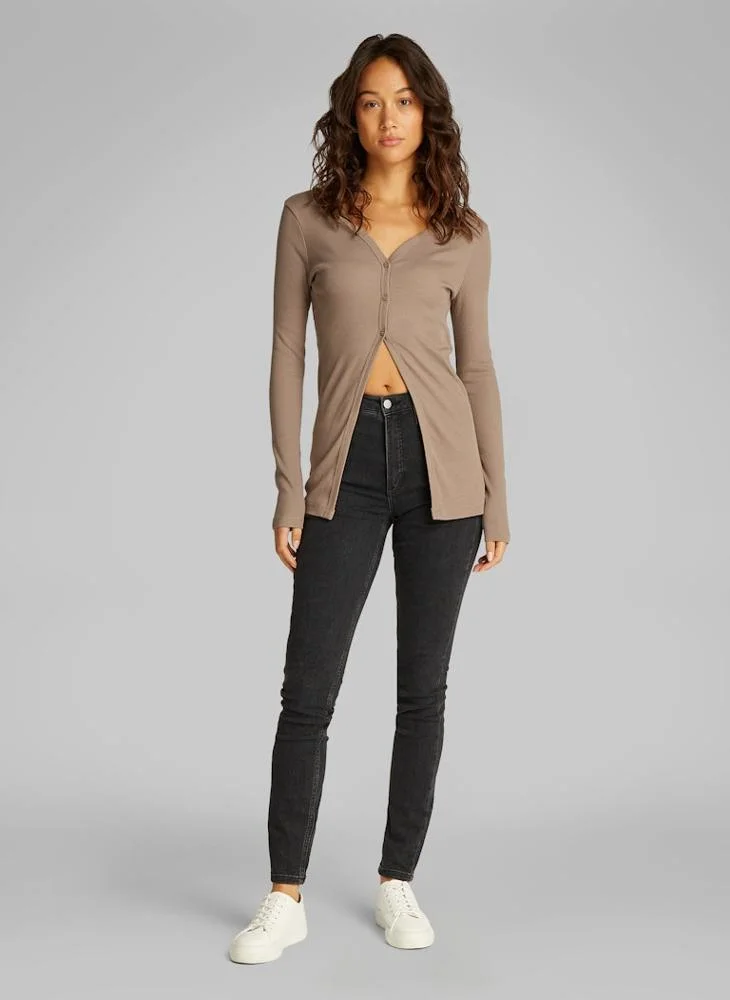 Calvin Klein Jeans V-Neck Button Detail Cardigan