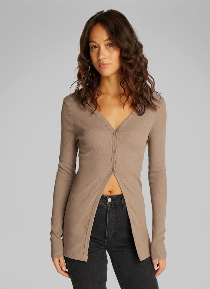 Calvin Klein Jeans V-Neck Button Detail Cardigan  - Image 1