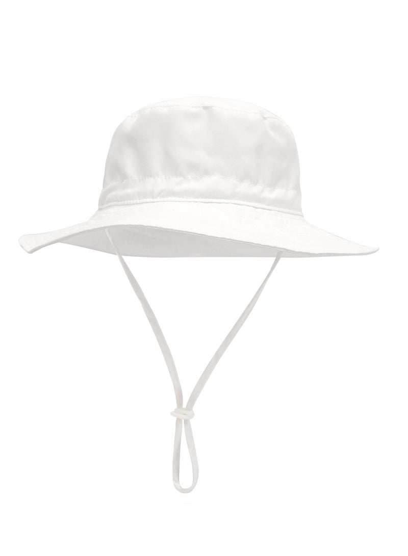 Summer Toddler Bucket Hat Wide Brim Adjustable Beach Hats for Boys Girls Sun Protection Beach Hat Baby Hats（white-s） - Image 1