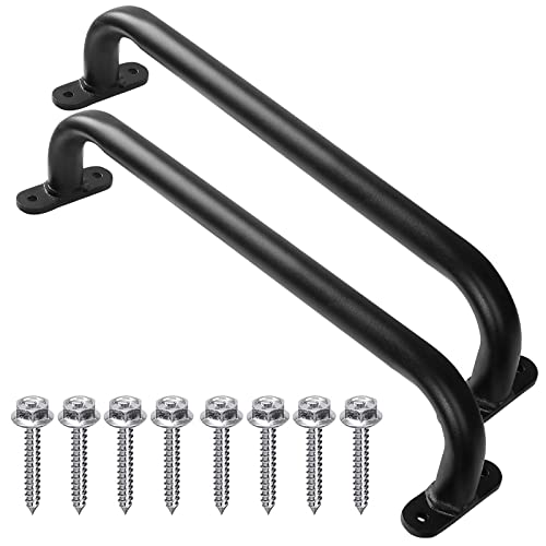 Purife 17 Inch Black Playground Handles Metal Set of 2  Playset Safety Handles Swing Sets Accessories Grab Handle Indoor Kids Climbing Monkey Bar for Playhouse Treehouse Jungle Gym - Image 1