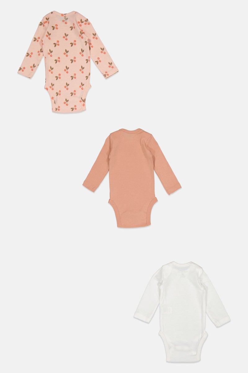 English Laundry Toddlers Girl 3 Pcs Crew Neck Graphic Print Long Sleeve Bodysuits, Multicolor - Image 3