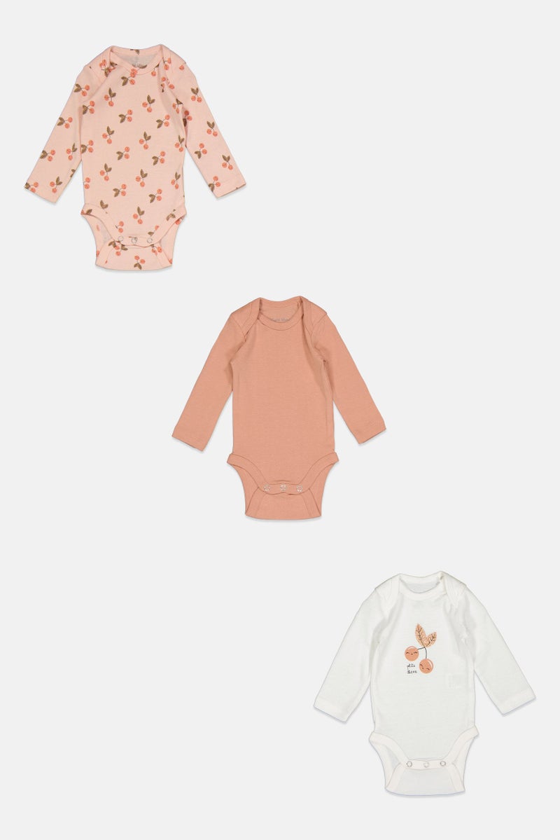 English Laundry Toddlers Girl 3 Pcs Crew Neck Graphic Print Long Sleeve Bodysuits, Multicolor - Image 2