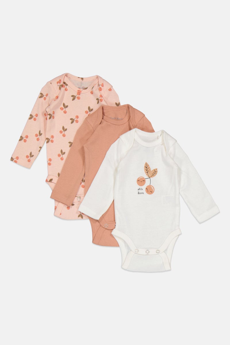 English Laundry Toddlers Girl 3 Pcs Crew Neck Graphic Print Long Sleeve Bodysuits, Multicolor - Image 4