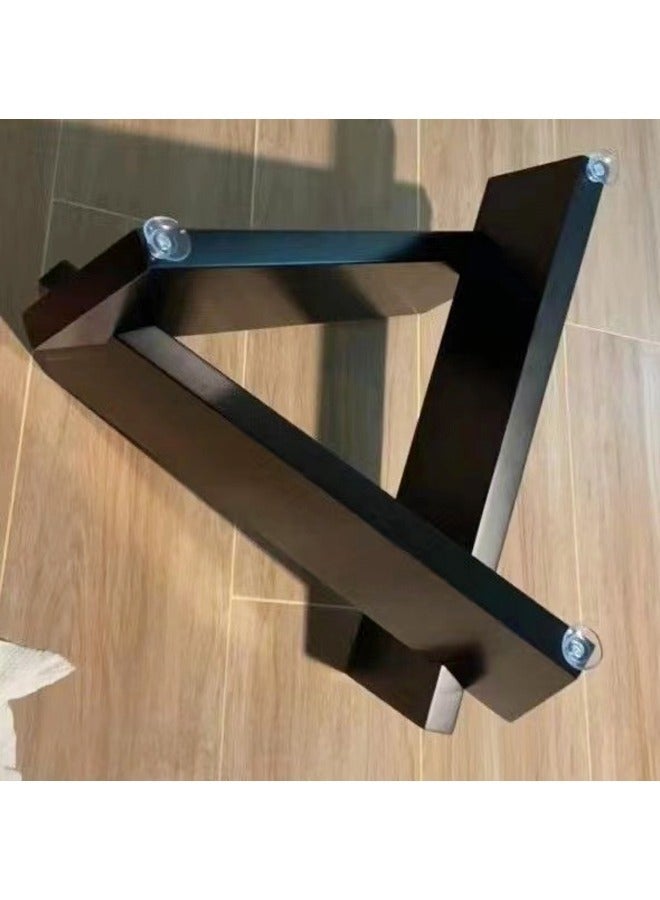 سي آند سي هوم 1-قطعة جولة طاولة القهوة الزجاج الأعلى غير النظامية الخشب قاعدة هندسية أريكة الجانب نهاية الجدول لغرفة المعيشة مكتب غرفة نوم 80x80x31 سم - Image 5