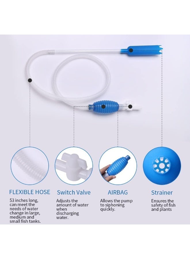 NeoStyle Aquarium Fish Tank Cleaning Kit, 5 in 1 Aquarium Cleaning Kit, Manual Siphon Pump Drainage Cleaning Kit, Sand Cleaning Algae Scraper - Image 2