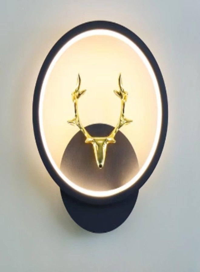 JAGGER مصباح حائط فاخر من جاغر LX4 بتصميم غزال ذهبي، مصباح ليلي، مصباح ديكور، غرفة معيشة، ألوان (أبيض دافئ + أبيض بارد + أبيض طبيعي) عبوة من قطعتين (مستدير (رأس غزال)) - Image 2